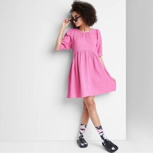 Ascot + Hart Puff sleeve A Line Babydoll dress